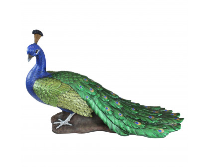 Toscano The Regal Peacock Large Garden Statue