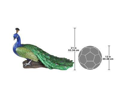 Toscano The Regal Peacock Large Garden Statue