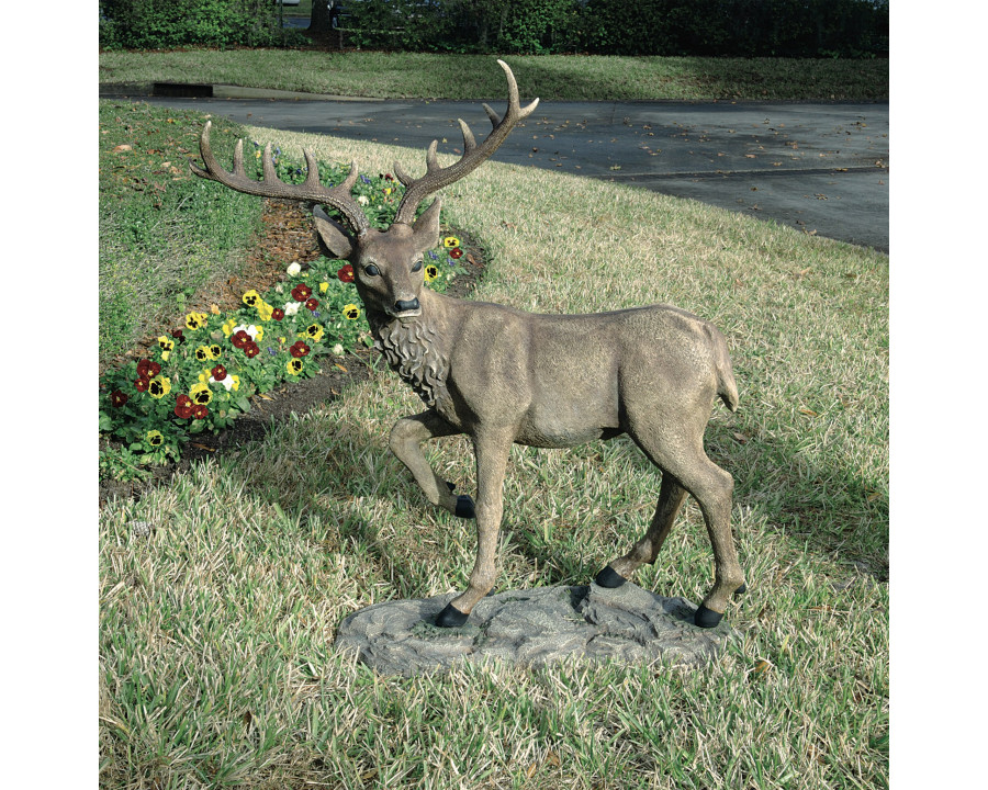 Toscano - Grand-Scale Black Forest Garden Deer Statue