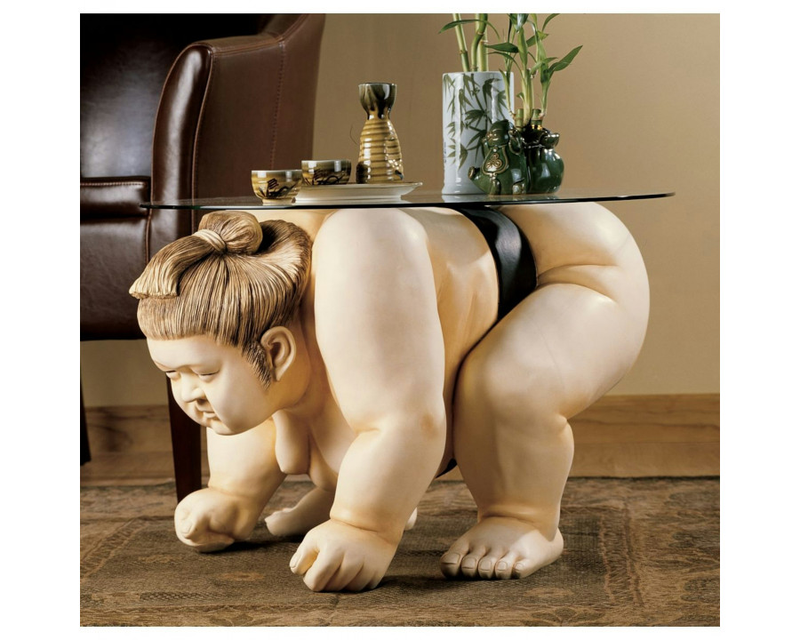 Toscano - Basho the Sumo Wrestler Sculptural Table in Desinger Resin