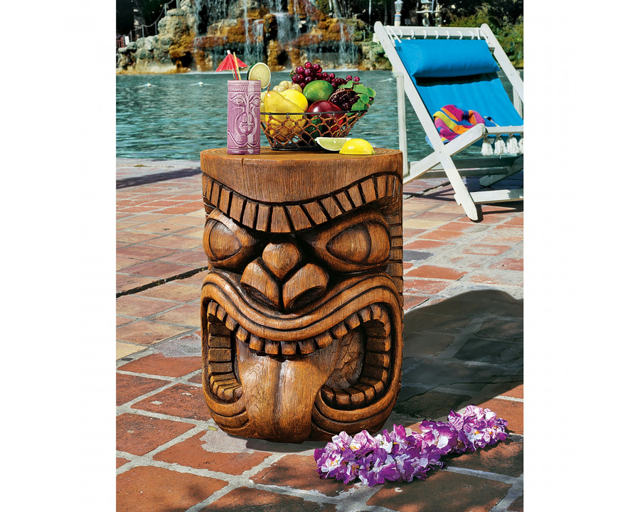 Toscano - The Lono (Tongue) Grand Tiki Sculptural Table in Designer Resin