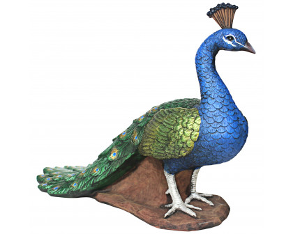 Toscano The Regal Peacock Medium Garden Statue