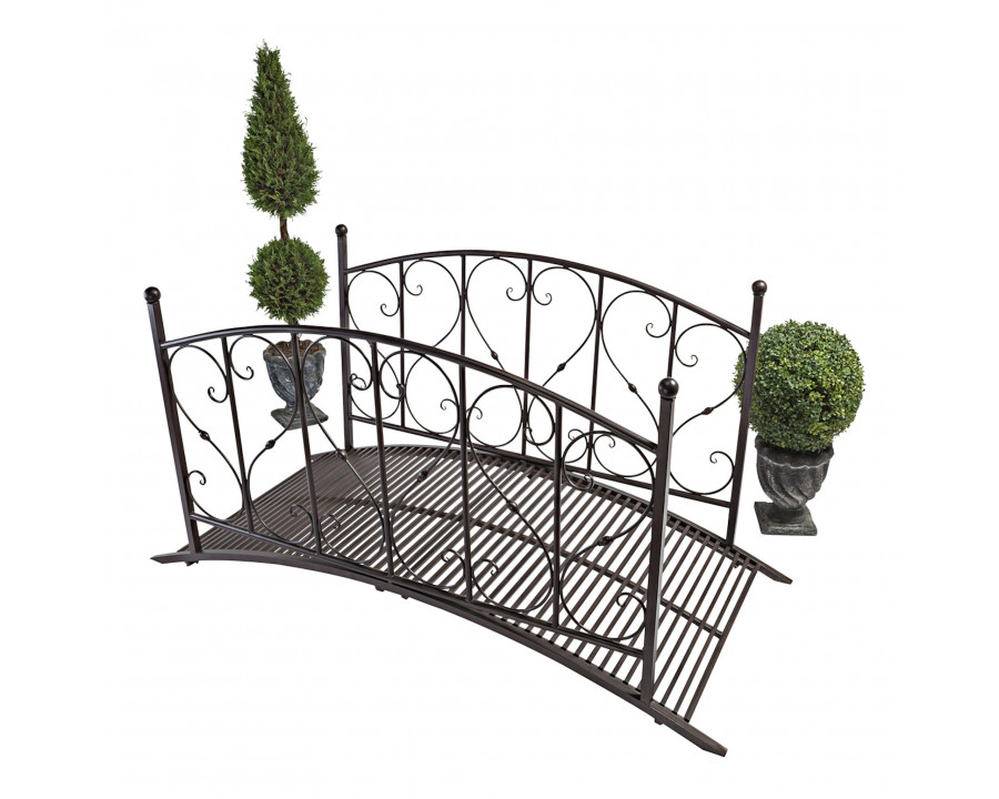 Toscano - Lovers Bridge Garden Bridge in Black, Metal