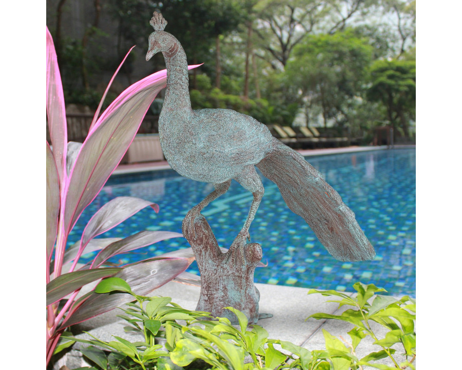 Toscano - Pleasant Peacock Garden Statue