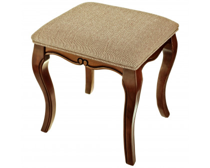 Toscano - Lady Guinevere Vanity Stool in Fabric/Hardwood