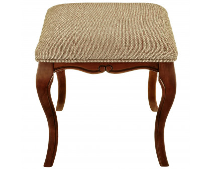 Toscano - Lady Guinevere Vanity Stool in Fabric/Hardwood