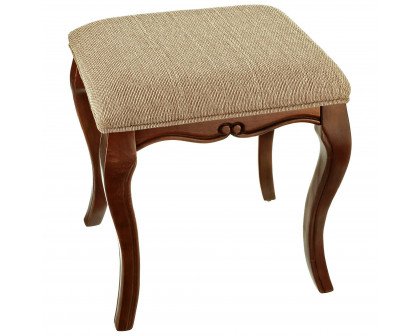 Toscano - Lady Guinevere Vanity Stool in Fabric/Hardwood