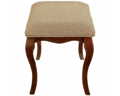 Toscano - Lady Guinevere Vanity Stool in Fabric/Hardwood