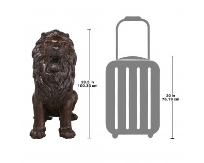 Toscano Sentinel Lion Left Facing Garden Statue