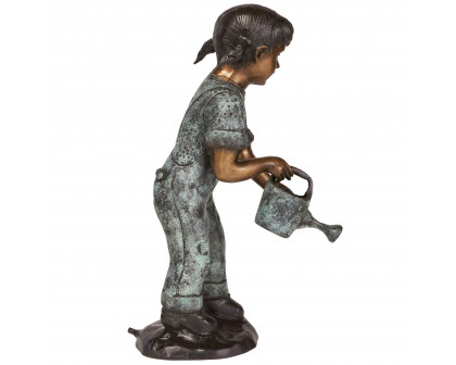 Toscano - Watering Can Caitlyn Little Gardener Garden Statue