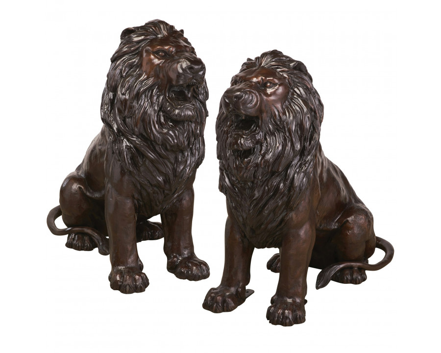 Toscano - Set of 2 Sentinel Lion Garden Statue