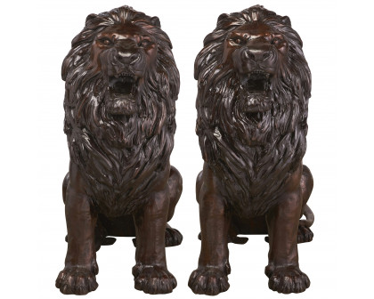 Toscano - Set of 2 Sentinel Lion Garden Statue