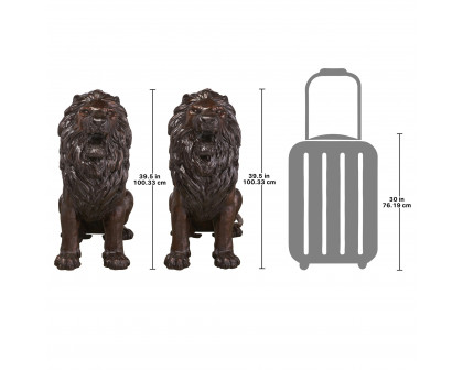 Toscano - Set of 2 Sentinel Lion Garden Statue