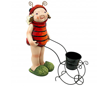 Toscano - Polly the Lady Bug Fairy Garden Helper Statue