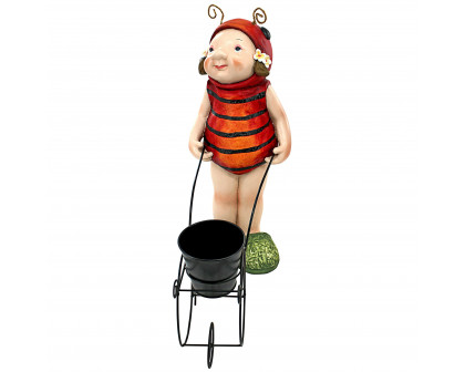 Toscano - Polly the Lady Bug Fairy Garden Helper Statue