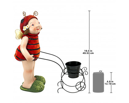 Toscano - Polly the Lady Bug Fairy Garden Helper Statue