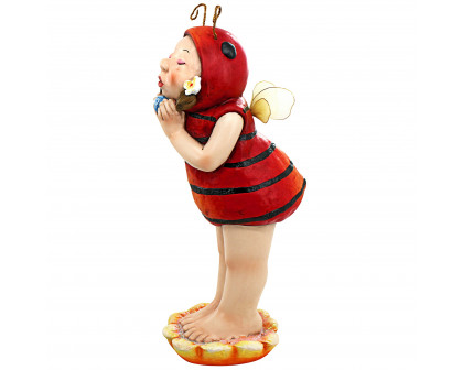 Toscano - Sarah the Lady Bug Fairy Garden Helper Statue