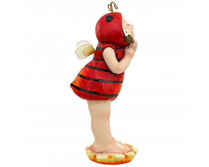 Toscano - Sarah the Lady Bug Fairy Garden Helper Statue