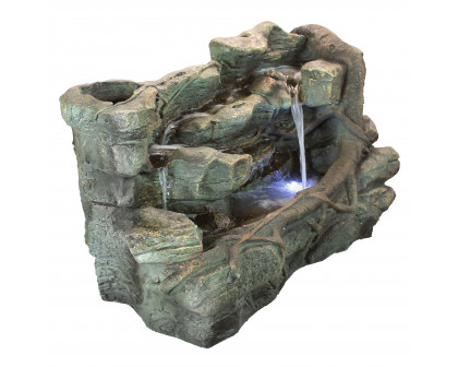 Toscano - Staggered Rock Canyon Cascading Garden Fountain