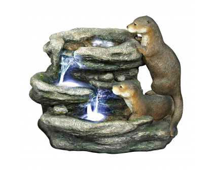 Toscano - Bright Waters Otters Garden Fountain Sculpture