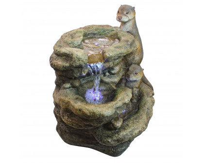 Toscano - Bright Waters Otters Garden Fountain Sculpture