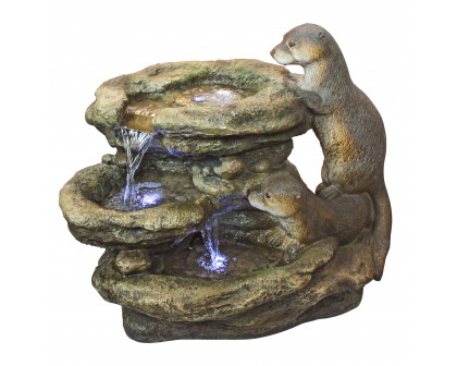 Toscano - Bright Waters Otters Garden Fountain Sculpture