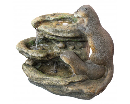 Toscano - Bright Waters Otters Garden Fountain Sculpture