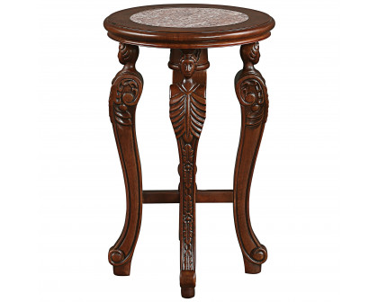 Toscano - Four Caryatids Pedestal Table in Cherry, Marble/Hardwood