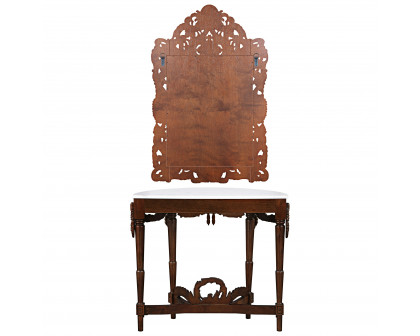 Toscano - Chateau Gallet Console Table with Mirror in Cherry, Hardwood