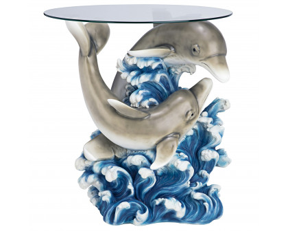 Toscano - Dolphin Cove Sculptural Table in Designer Resin