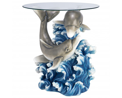 Toscano - Dolphin Cove Sculptural Table in Designer Resin