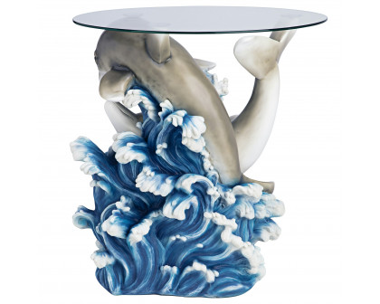 Toscano - Dolphin Cove Sculptural Table in Designer Resin