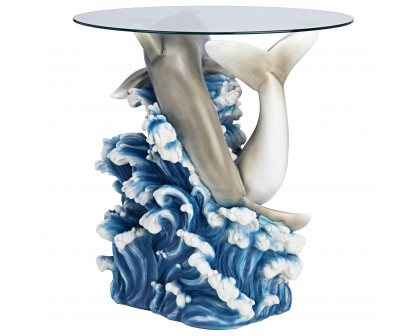 Toscano - Dolphin Cove Sculptural Table in Designer Resin