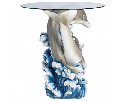 Toscano - Dolphin Cove Sculptural Table in Designer Resin