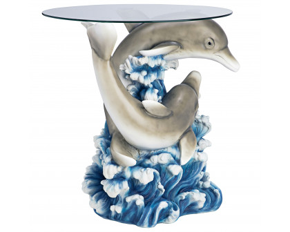 Toscano - Dolphin Cove Sculptural Table in Designer Resin