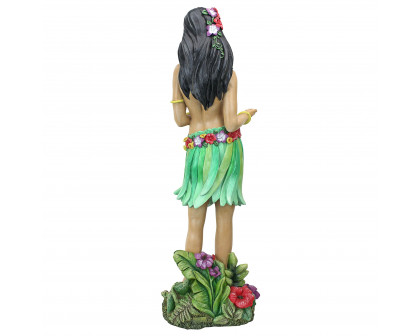 Toscano - Hawaiian Hula Girl Wahine Butler Sculptural Pedestal Table in Designer Resin