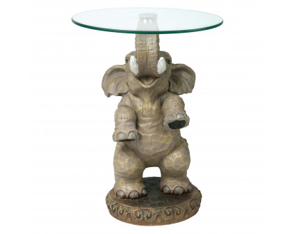 Toscano - Good Fortune Elephant Sculpture Table in Designer Resin