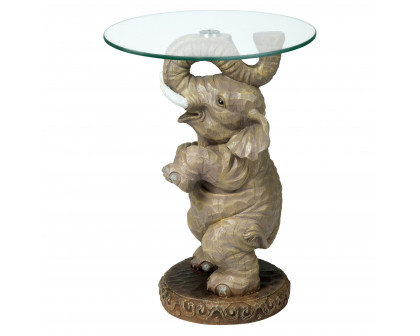 Toscano - Good Fortune Elephant Sculpture Table in Designer Resin