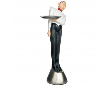 Toscano - Francois the Parisian Art Deco Butler Sculptural Pedestal Table in Designer Resin