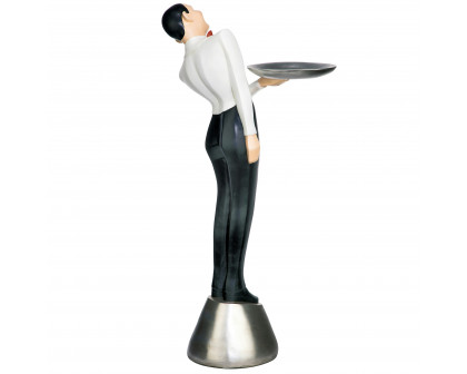 Toscano - Francois the Parisian Art Deco Butler Sculptural Pedestal Table in Designer Resin