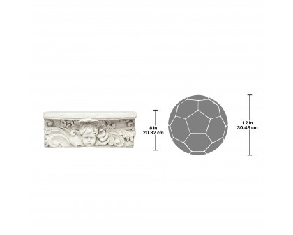 Toscano - Cathedral Cherub Sculptural Wall Shelf in Antique Stone, Designer Resin