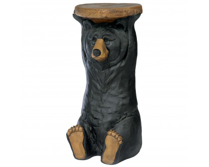 Toscano - Black Forest Bear Table Sculptural Pedestal in Designer Resin