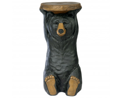 Toscano - Black Forest Bear Table Sculptural Pedestal in Designer Resin