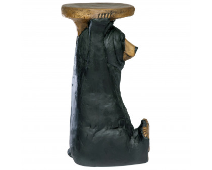 Toscano - Black Forest Bear Table Sculptural Pedestal in Designer Resin