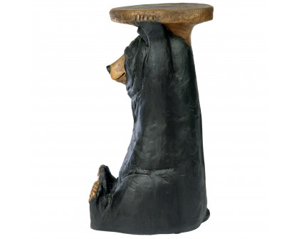 Toscano - Black Forest Bear Table Sculptural Pedestal in Designer Resin