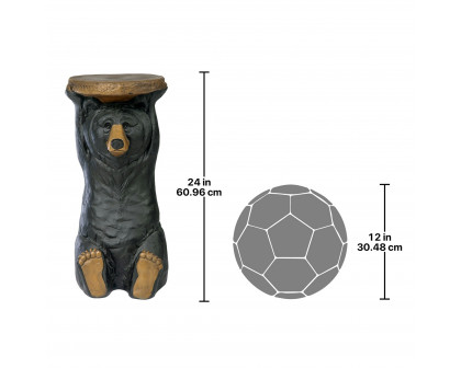 Toscano - Black Forest Bear Table Sculptural Pedestal in Designer Resin