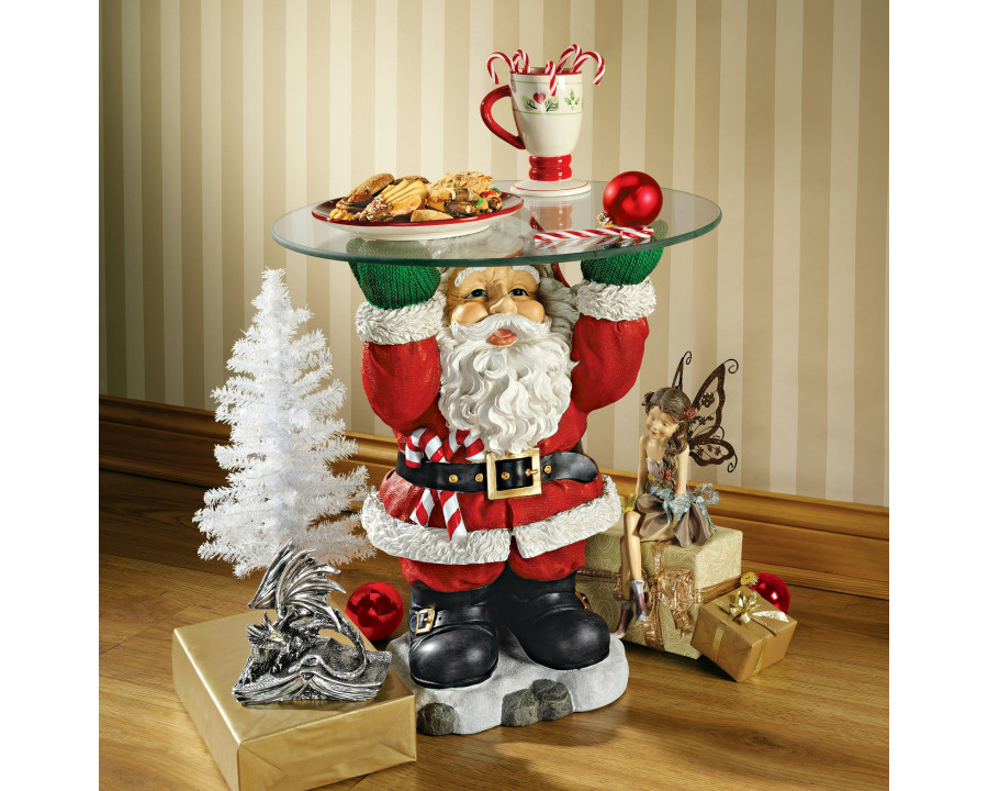 Toscano - Santa Claus Sculptural Holiday Table in Designer Resin