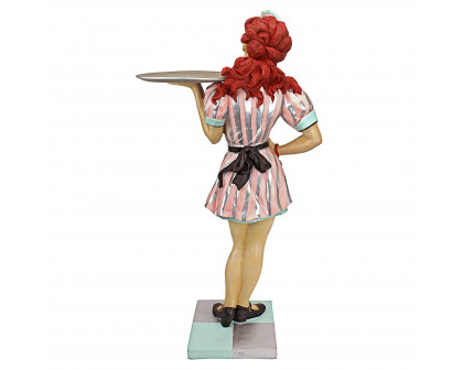 Toscano - Retro Rosie Diner Dame Waitress Sculptural Pedestal Table in Designer Resin