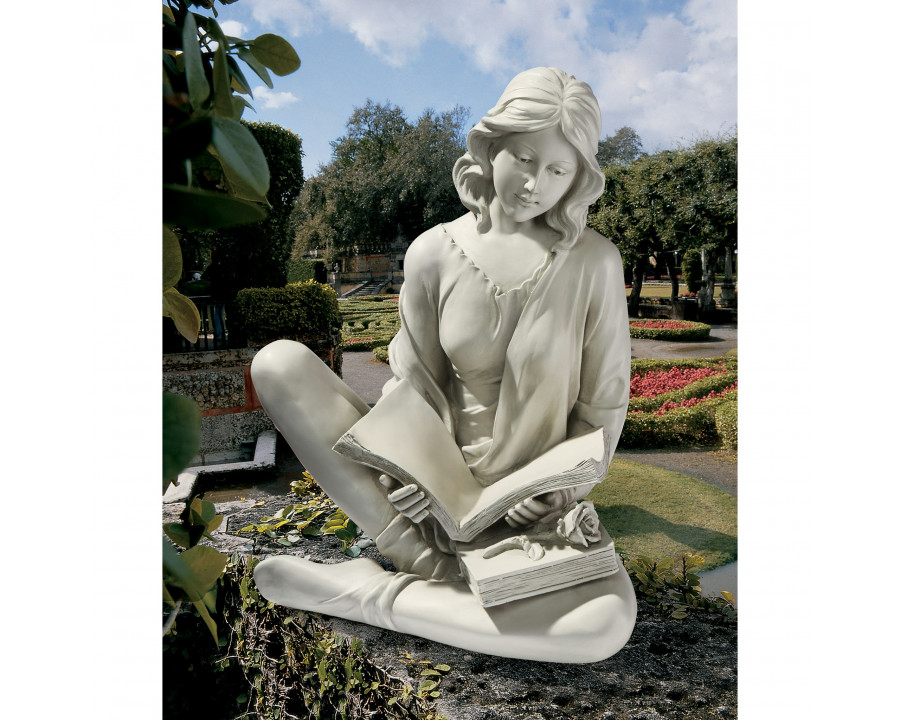 Toscano - Reflection Reader Garden Girl Statue