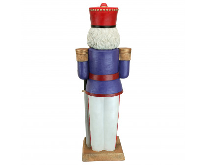 Toscano - Nutcracker Soldier Holiday Butler Sculptural Pedestal Table in Designer Resin